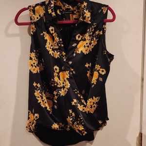 INC YELLOW FLORAL BLOUSE